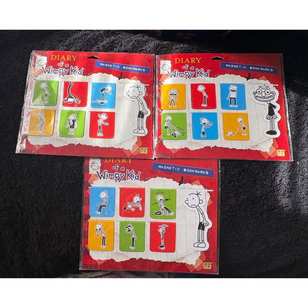 Diary Of A Wimpy Kid Magnetic Bookmarks Set Of 3 Packs 6 Medium 1 Large per Pack